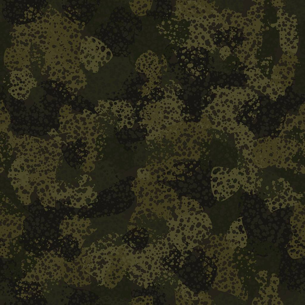 Camouflage pattern background. Classic clothing style masking camo repeat print - Vector, Image