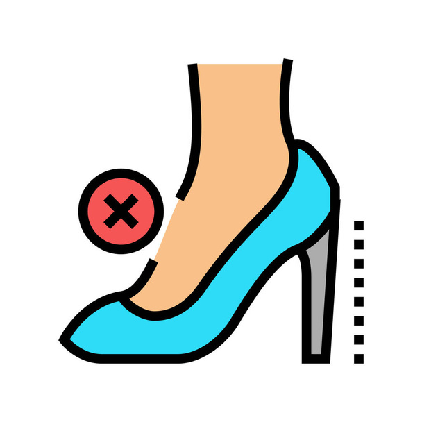 High Heel Frau Schuh Füße Farbe Symbol Vektor. High Heel Frau Schuh Füße Zeichen. isolierte Symbolillustration - Vektor, Bild