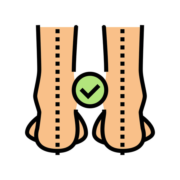 вектор кольорових значків прямих ніг. знак прямих ніг. ізольована ілюстрація символів
 - Вектор, зображення
