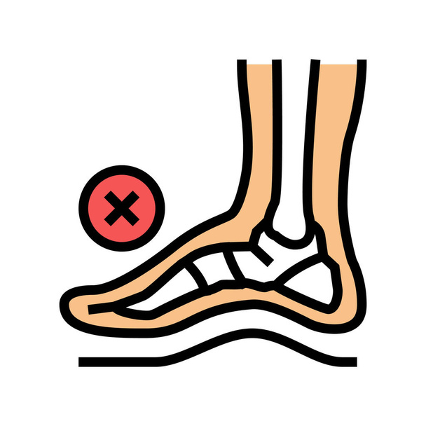 deformidade postural óssea pés vetor ícone de cor. sinal dos pés deformidade postural óssea. ilustração de símbolo isolado - Vetor, Imagem