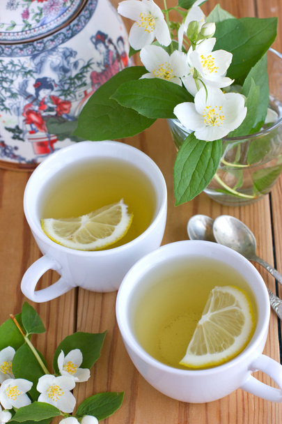 yeşil çay Yasemin ve limon ile - Fotoğraf, Görsel