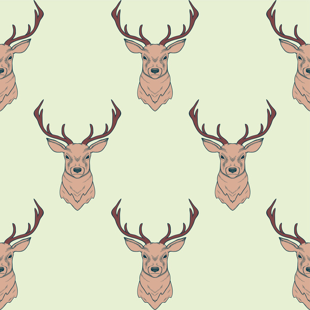 Vector seamless pattern with deer - Vector, Image