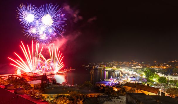 Fireworks night at Yalta. Crimea - Photo, Image