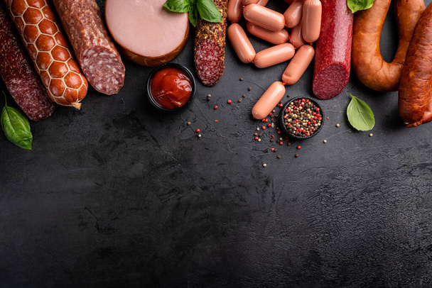 Set of different types of sausages - Foto, Bild