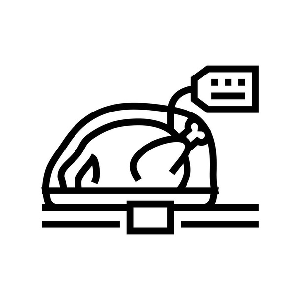chicken carcass in package on market counter line icon vector. chicken carcass in package on market counter sign. isolated contour symbol black illustration - Vector, Image