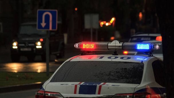 Police cop officer law emergency service car siren - Foto, Bild