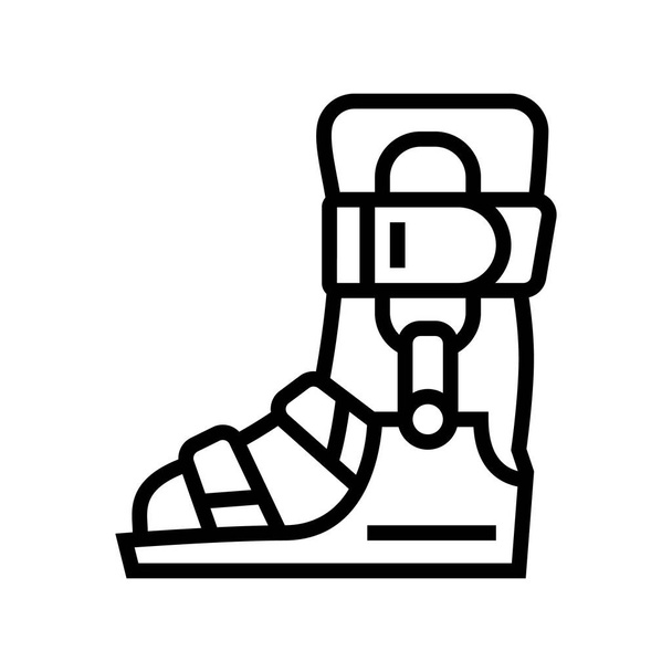 bandagem para tratamento de pés planos vetor ícone de linha. bandagem para tratamento sinal pés chatos. contorno isolado símbolo ilustração preta - Vetor, Imagem