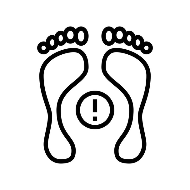 Haltungsdeformität Füße Linie Symbol-Vektor. Haltungsdeformität Füße Zeichen. Isolierte Kontur Symbol schwarze Abbildung - Vektor, Bild