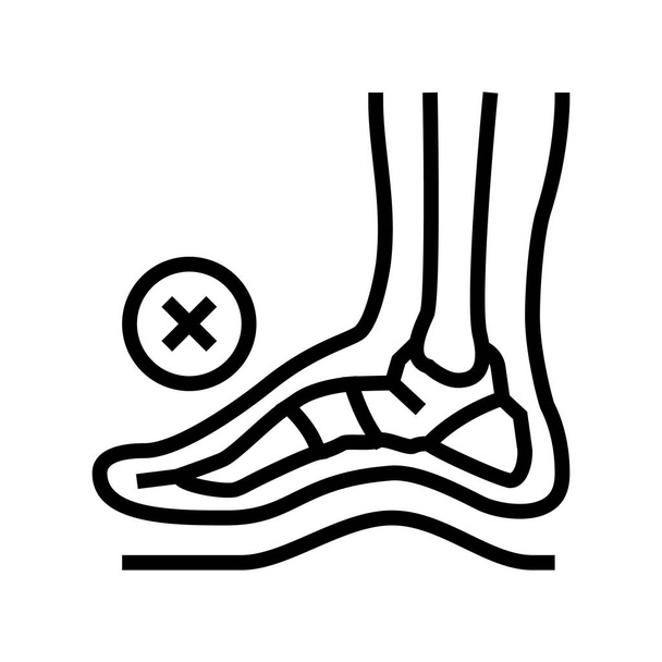 Knochenhaltungsstörungen Füße Linie Symbol-Vektor. Knochenhaltungsstörungen Füße Zeichen. Isolierte Kontur Symbol schwarze Abbildung - Vektor, Bild