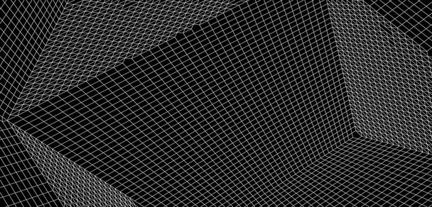 Ilustración abstracta de un sólido platónico. Diseño de arte de línea. 3D. - Vector, Imagen
