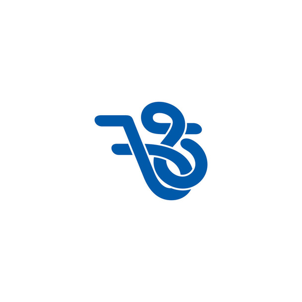 lettre b2 courbes linéaire logo vecteur - Vecteur, image