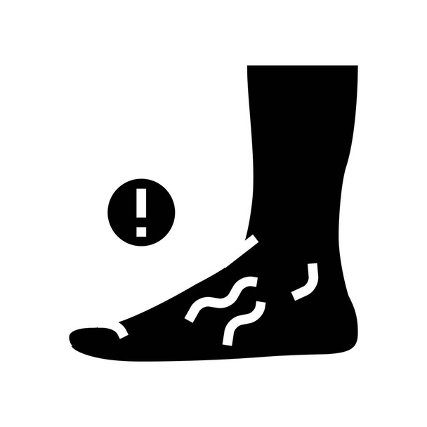 betegség lapos láb glyph ikon vektor. betegség lúdtalp jel. elszigetelt kontúr szimbólum fekete illusztráció - Vektor, kép
