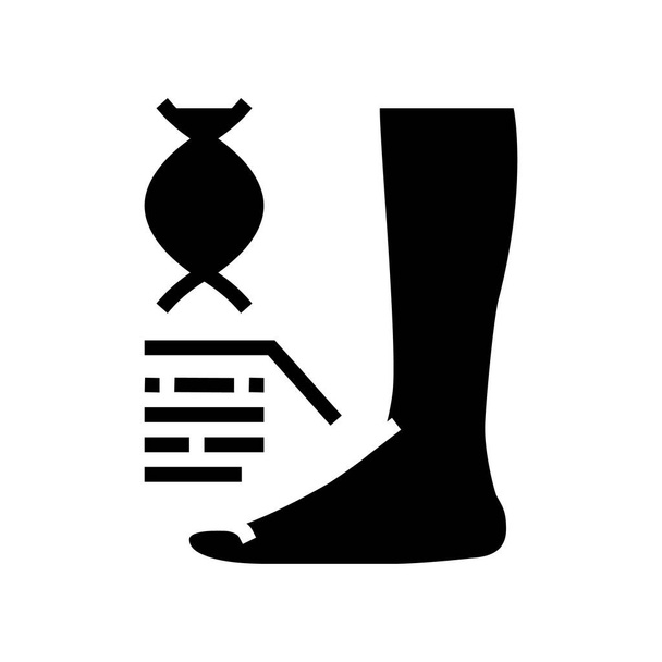 genética pies planos enfermedad glifo icono vector. señal de enfermedad genética de pies planos. contorno aislado símbolo negro ilustración - Vector, imagen