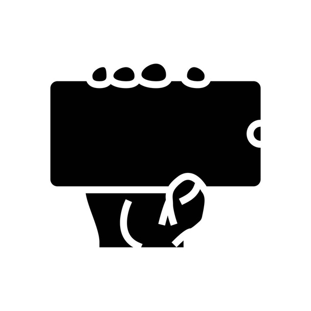showing digital image on smartphone display glyph icon vector. showing digital image on smartphone display sign. isolated contour symbol black illustration - Vector, Image
