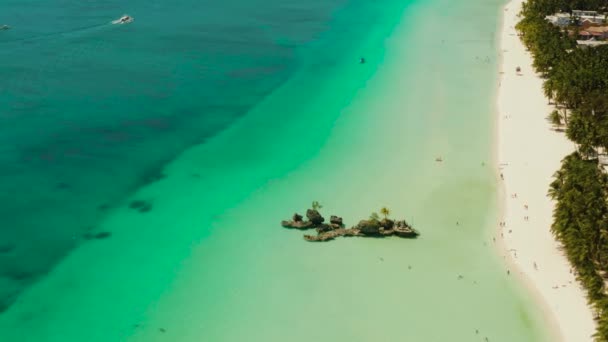 Boracay île avec plage de sable blanc, Philippines - Séquence, vidéo