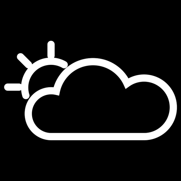 Weather web icon with cloud and sun - Photo, Image