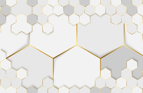 Fond blanc moderne texturé avec motif hexagonal abstrait - Vecteur, image