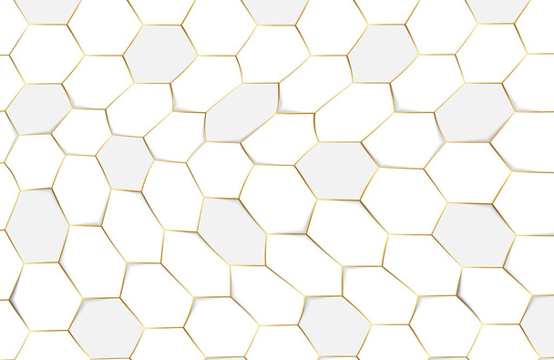 Fondo blanco moderno texturizado con patrón hexágono abstracto - Vector, Imagen