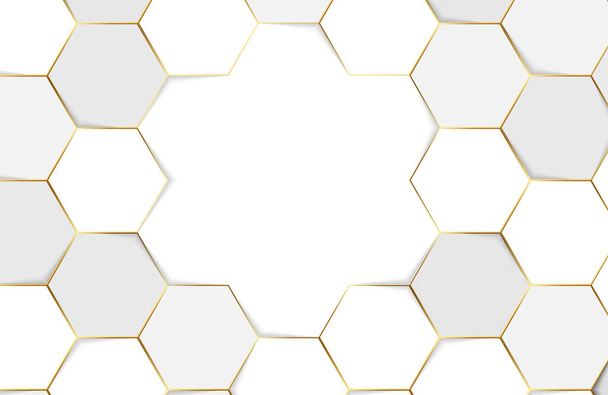 Modern white background textured with abstract hexagon pattern - Vector, Image