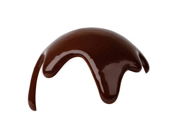 fluxos de chocolate isolados no fundo branco com caminho de recorte - Foto, Imagem