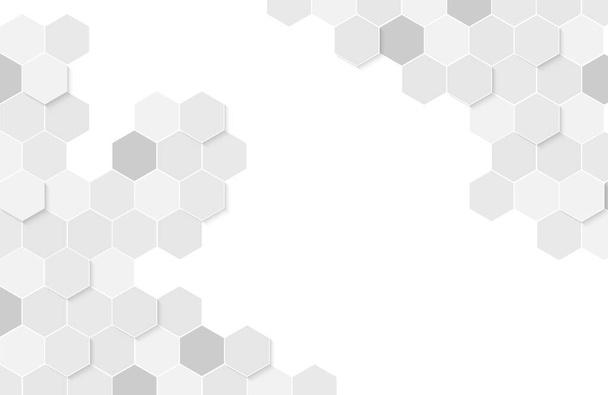Modern white background textured with abstract hexagon pattern - Vector, Image