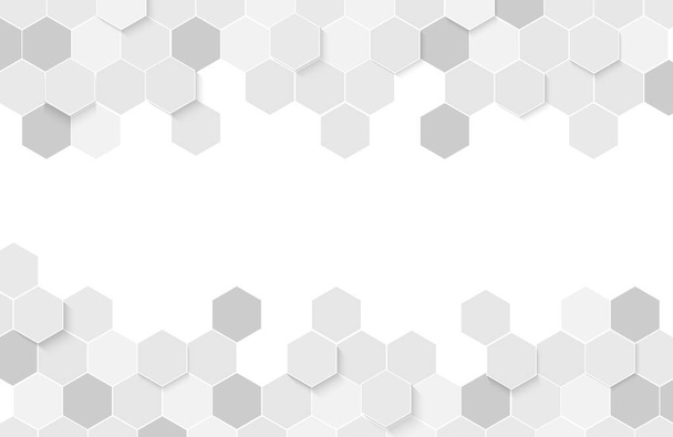 Fondo blanco moderno texturizado con patrón hexágono abstracto - Vector, Imagen