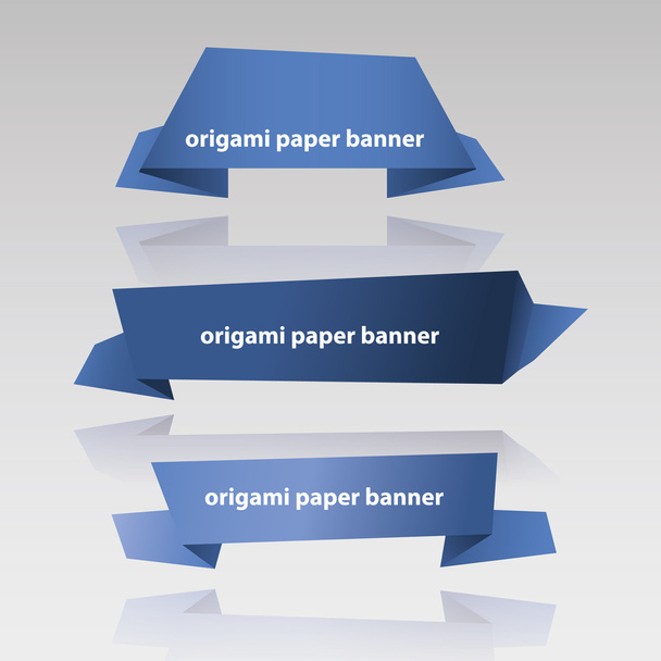 Vector Set of Origami Banners - Wektor, obraz