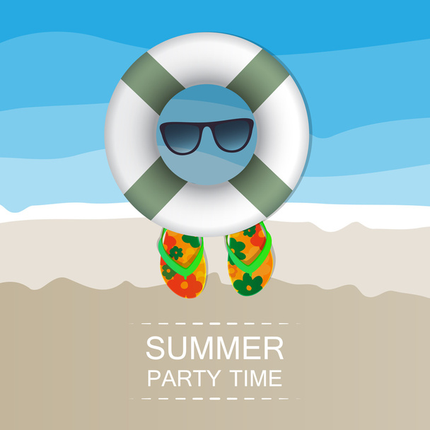 Summer Beach Party Background - Vector, Imagen