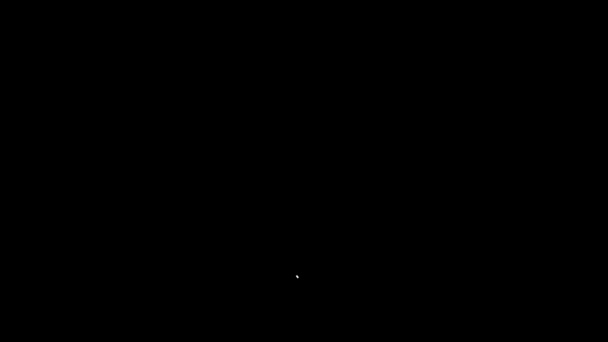Linea bianca icona volante Nave isolato su sfondo nero. Animazione grafica 4K Video motion - Filmati, video
