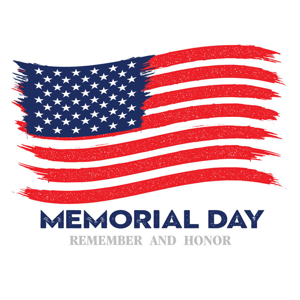 Memorial day remember & honor flag national flag usa  Eagle poster vector - Vector, Image