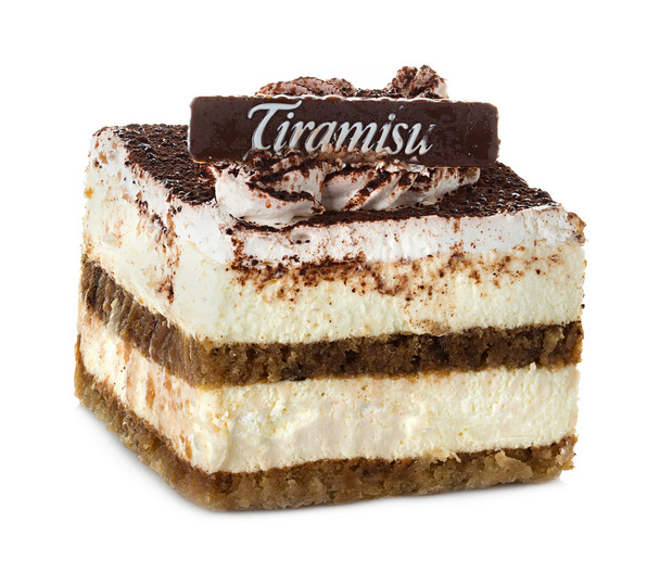 Tiramisú, pastel aislado en blanco
 - Foto, Imagen