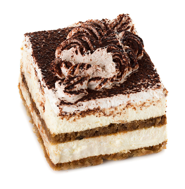 Tiramisu, cake isolated on white - Photo, Image