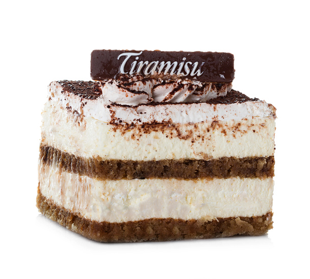 Tiramisu, Kuchen isoliert auf weiß - Foto, Bild