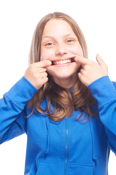 Happy teen girl making funny faces - Foto, Imagen