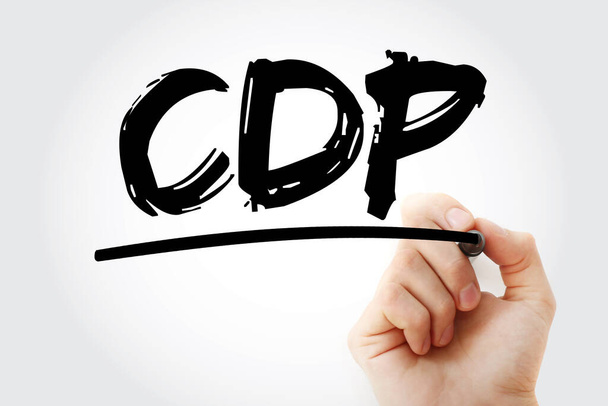 CDP - Continuous Data Protection Akronym mit Marker, Technologiekonzept Hintergrund - Foto, Bild