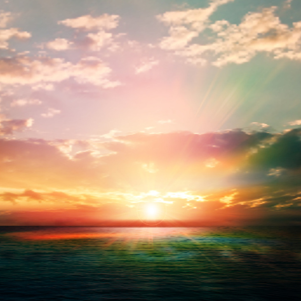 日の出と海の抽象的な性質の背景 - ベクター画像