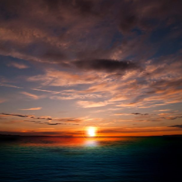 абстрактний фон природи з заходом сонця і хмарами
 - Вектор, зображення