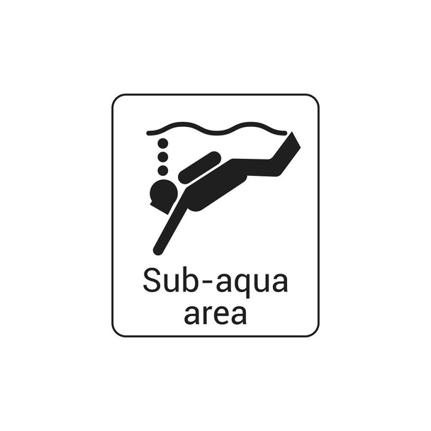 Unteraqua-Bereich Zeichen Vektor-Symbol isoliert auf weißem Hintergrund. Taucher-Symbol modern, einfach, Vektor, Symbol für Website-Design, mobile App, ui. Vektorillustration - Vektor, Bild