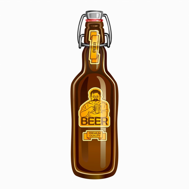 ビール瓶の中 - ベクター画像
