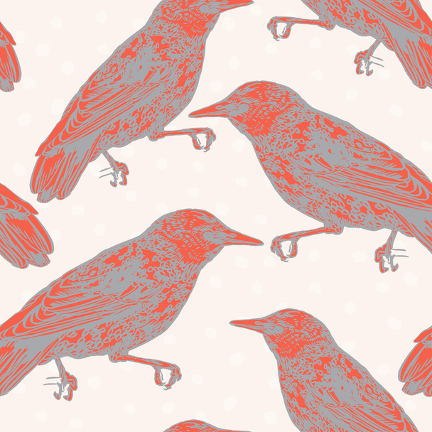Vector seamless pattern with birds - Vector, Image