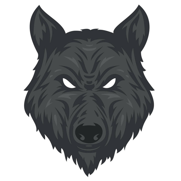Wolf head in hand drawn sketch color style isolated on white background. Modern graphic design element for label or print. Vector art illustration. - ベクター画像