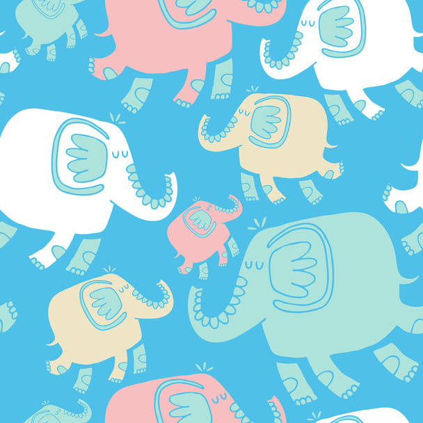 Vector seamless pattern with elephants - Vettoriali, immagini