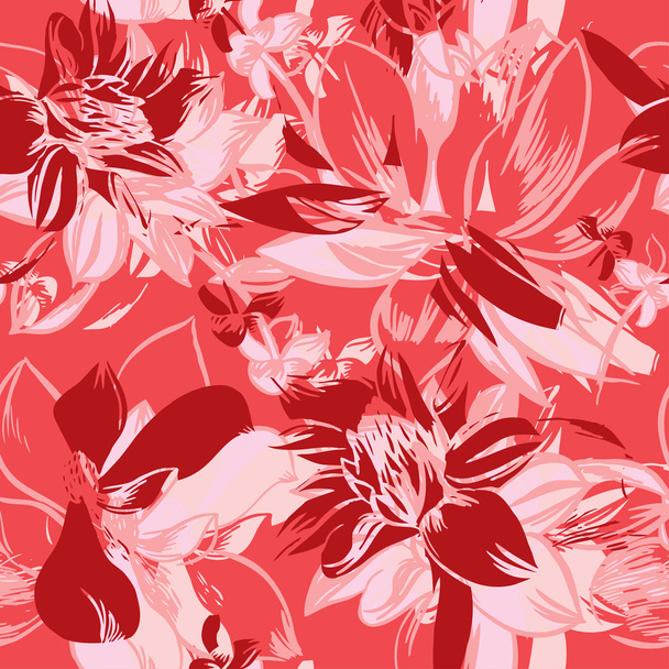 Vector seamless pattern with flowers - Vetor, Imagem