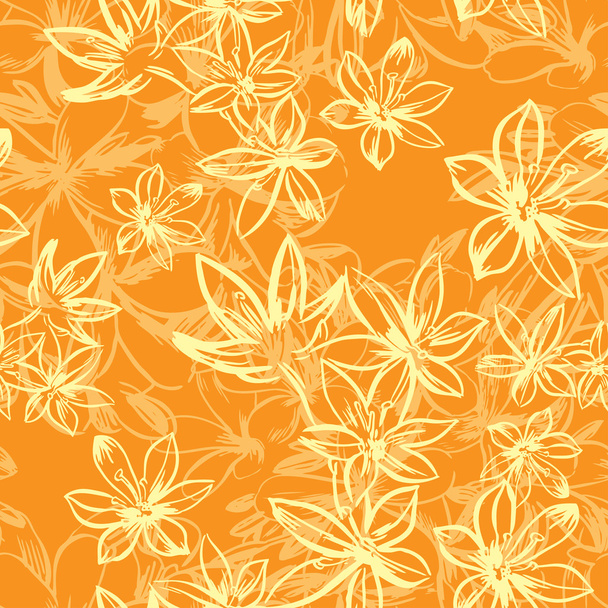 Vector seamless pattern with flowers - Vektor, Bild