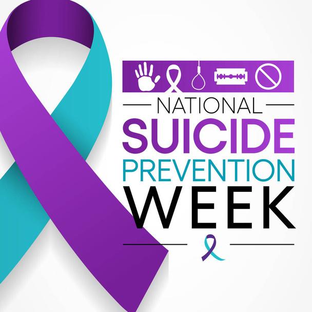 V průběhu září je každoročně sledován národní týden prevence sebevražd s cílem poskytnout celosvětový závazek a opatření k prevenci sebevražd. Vektorová ilustrace - Vektor, obrázek