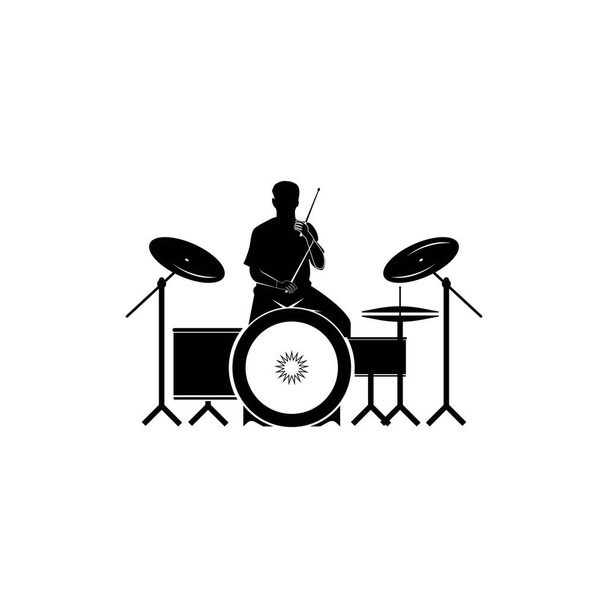 Drum icon vector illustration logo  design template and background. - Vetor, Imagem