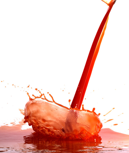 Tomato juice splash in glass white background - Zdjęcie, obraz