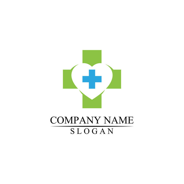 Medical Cross and Health Pharmacy Logo Design Template - Vector, Image
