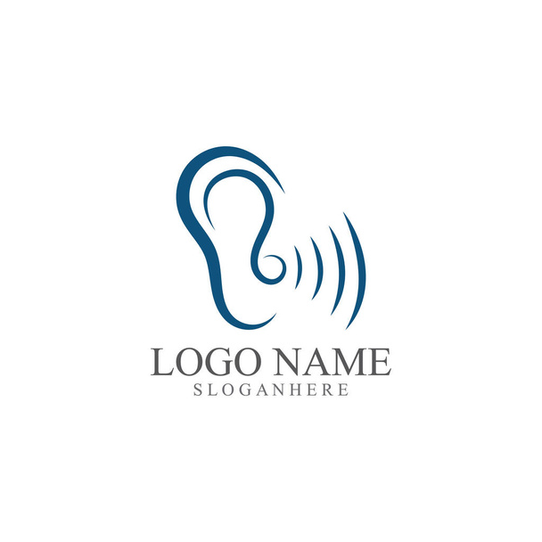 Design de ícone de vetor de modelo de logotipo auditivo - Vetor, Imagem