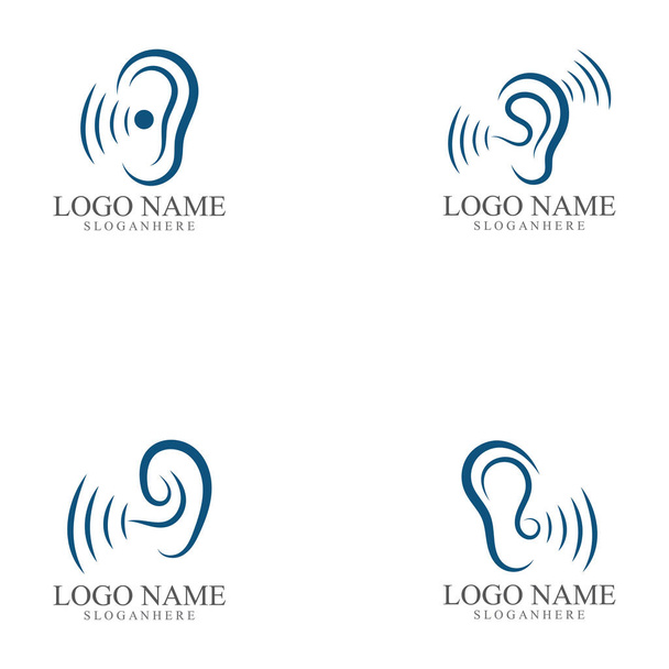 Conjunto de audición Logo Plantilla vector icono diseño - Vector, imagen